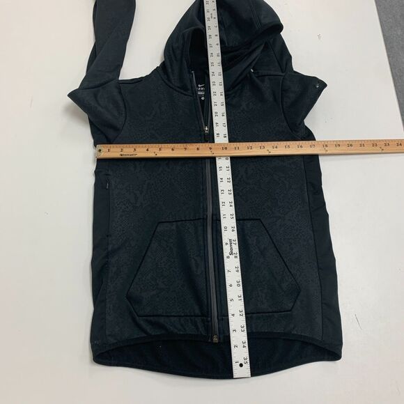 Nike Vixen Hooded Jacket Womens S Black Jacquard Full Zip Therma Fit Lightweight - Picture 8 of 14
